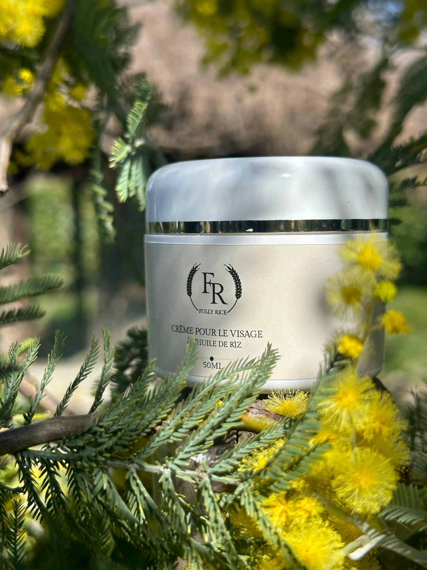 Crème pour le visage à l'huile de riz